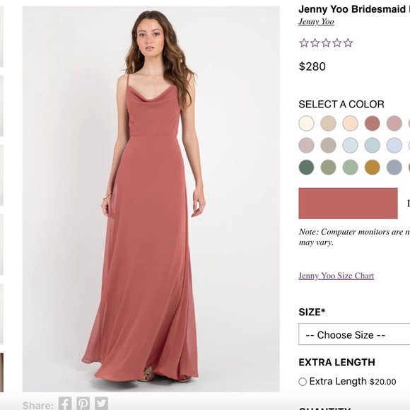 Jenny Yoo Bridesmaid Dress Colby: Women's 8, worn once - Picture 1 of 8